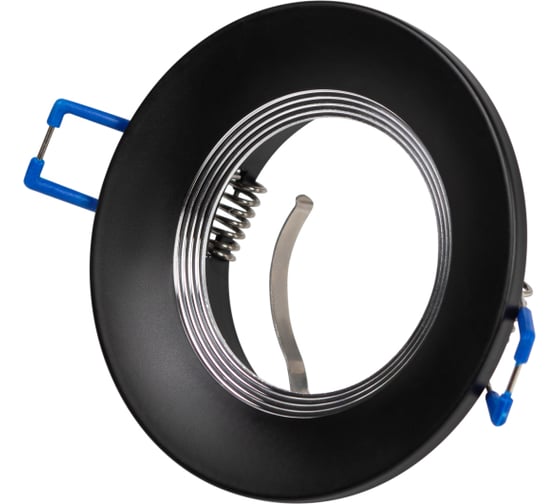 Изображение товара Встраиваемый светильник ЭРА алюминиевый KL107 BK/SL MR16 GU5.3 черный серебро Б0061098