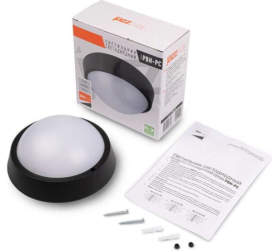 Изображение товара Светильник Jazzway пылевлагозащищенный PBH - PC- RA 12W 4000K BLACK IP65 5048393