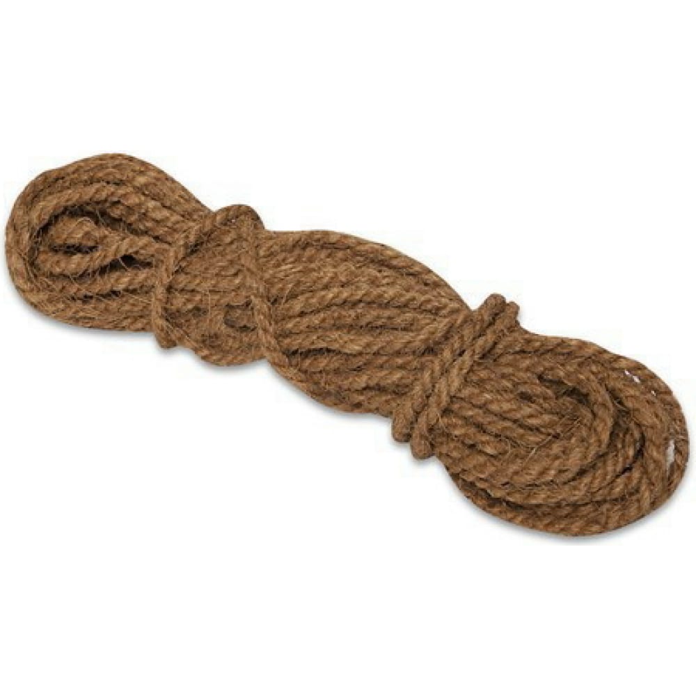 Кокосовая веревка ЩИТ веревка джутовая 8 мм коричневый 20 м уп