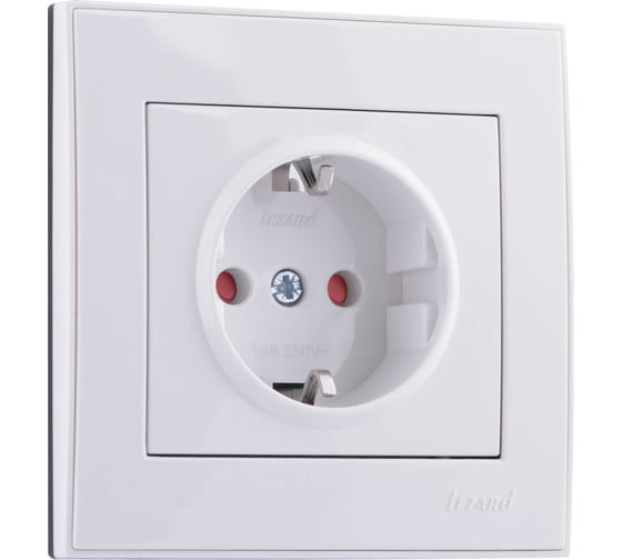 Изображение товара Розетка LEZARD RAIN с защитой от детей керамика белый 703-0202-124