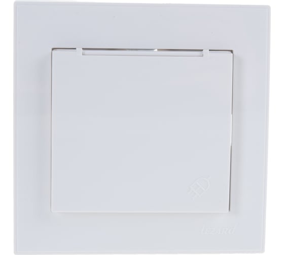 Изображение товара Розетка LEZARD RAIN с/ з с крышкой керамика белый 703-0202-123