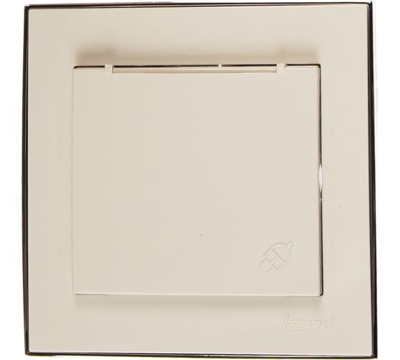 Изображение товара Розетка LEZARD RAIN с/ з с крышкой керамика белый с бок. вст. хром 703-0225-123