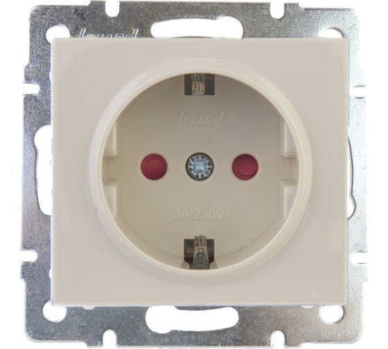 Изображение товара Розетка LEZARD RAIN с защитой от детей керамика крем 703-0388-124