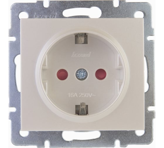 Изображение товара Розетка LEZARD RAIN с защитой от детей керамика жемчужно-белый перламутр 703-3088-124