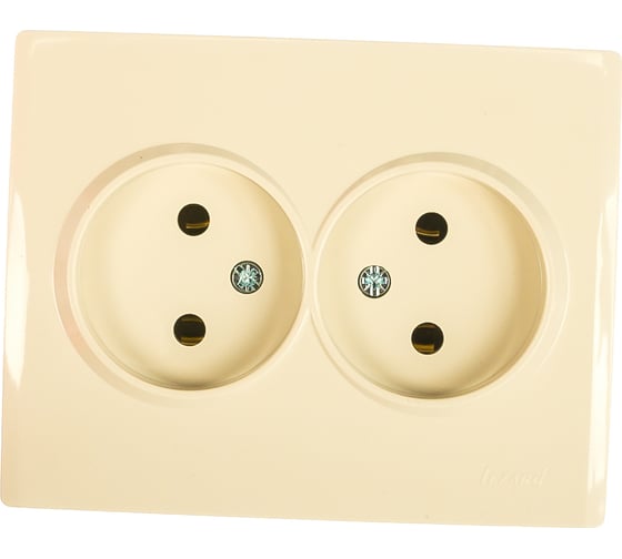 Изображение товара Двойная розетка LEZARD KARINA б/ з керамика крем 707-0300-128