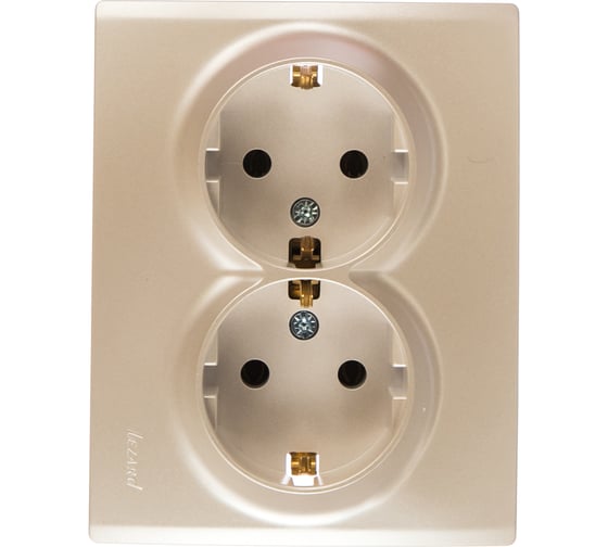 Изображение товара Двойная розетка Lezard KARINA с/ з ПБТ жемчужно-белый перламутр 707-3000-127В