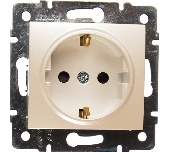 Изображение товара Розетка LEZARD KARINA с защитой от детей ПБТ жемчужно-белый перламутр 707-3088-124B