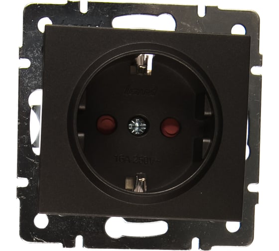 Изображение товара Розетка LEZARD RAIN с защитой от детей керам. цв. черный графит матовый 703-4188-124