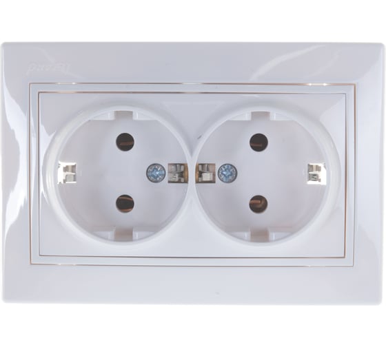 Изображение товара Двойная розетка LEZARD MIRA с/ з керамика белый с белой вставкой 701-0202-127