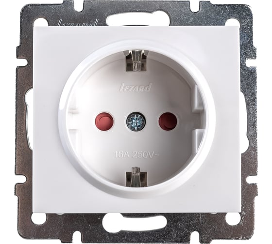Изображение товара Розетка LEZARD RAIN с защитой от детей керамика белая 703-0288-124