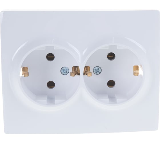 Изображение товара Двойная розетка LEZARD KARINA с/ з керамика белая 707-0200-127