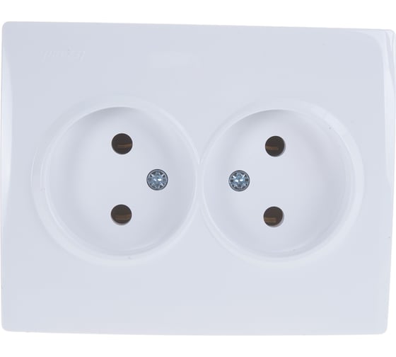 Изображение товара Двойная розетка LEZARD KARINA б/ з керамика белая 707-0200-128