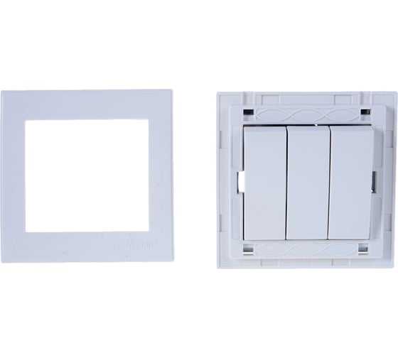 Изображение товара Тройной выключатель LEZARD RAIN белый 703-0202-109