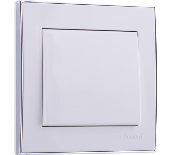 Изображение товара Выключатель LEZARD RAIN белый с бок. вст. хром 703-0225-100