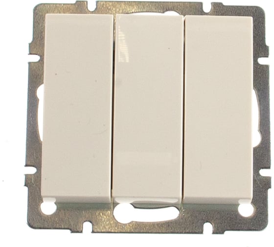 Изображение товара Тройной выключатель LEZARD RAIN крем 703-0388-109