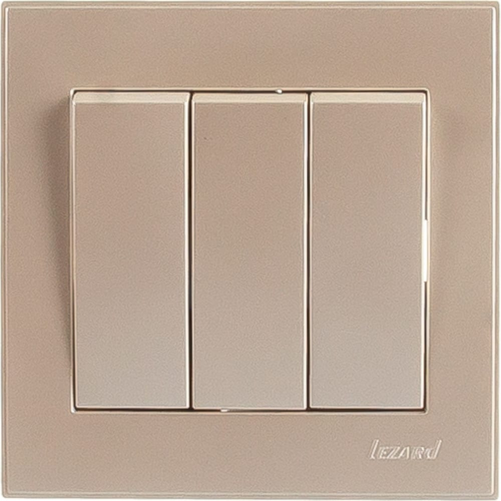 Тройной выключатель Lezard умный настенный выключатель xiaomi ptxzn smart switch a6 gold тройной с нулевой линией