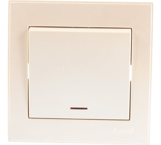 Изображение товара Выключатель с подсветкой LEZARD RAIN жемчужно-белый металлик 703-3030-111