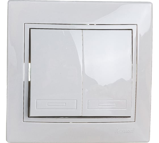 Изображение товара Двойной выключатель LEZARD MIRA белый с белой вставкой 701-0202-101