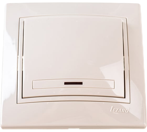 Изображение товара Выключатель с подсветкой LEZARD MIRA крем со вставкой 701-0303-111