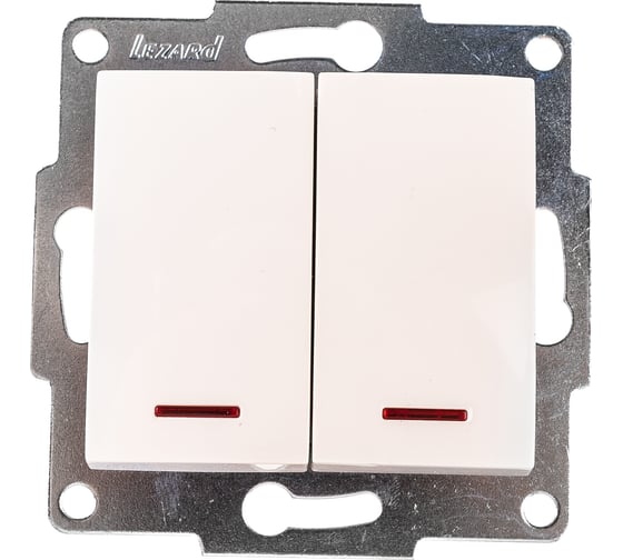 Изображение товара Двойной выключатель LEZARD KARINA с подсветкой крем 707-0388-112