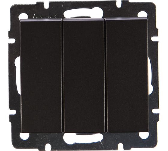 Изображение товара Тройной выключатель LEZARD RAIN цв. черный графит матовый 703-4188-109