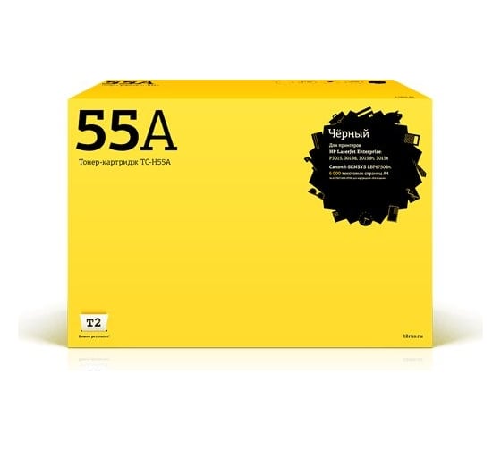 Изображение товара Картридж T2 (CE255A/CE255/255A/55A/724) для HP LaserJet Enterprise P3015, P3015d, Canon Cartrige 724 (6000 стр.) с чипом TC-H55A