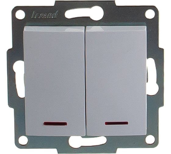 Изображение товара Двойной выключатель с подсветкой LEZARD KARINA белый 707-0288-112