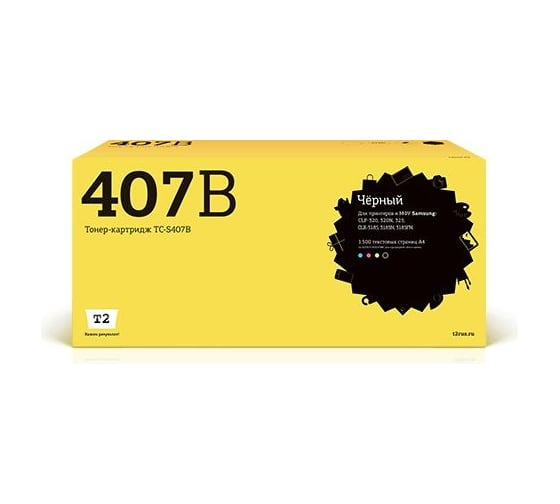 Изображение товара Картридж T2 (CLT-K407S/K407S/407S/CS K407S) для Samsung CLP-320, 325, CLX-3185 (1500 стр.) черный, с чипом TC-S407B