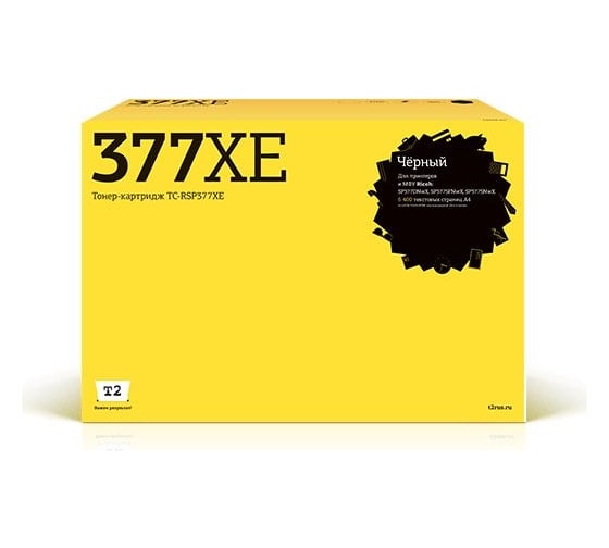 Изображение товара Картридж T2 (SP377XE/SP377/377XE/HE 408162) для Ricoh SP377DNwX, SP377SFNwX, SP377SNwX (6400стр.) черный, с чипом TC-RSP377XE