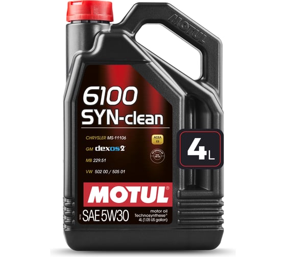Изображение товара Моторное масло 6100 SYN-CLEAN 5W30 4x4л MOTUL 112134