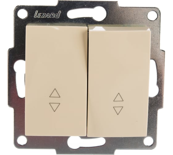 Изображение товара Проходной выключатель LEZARD KARINA двойной крем 707-0388-106