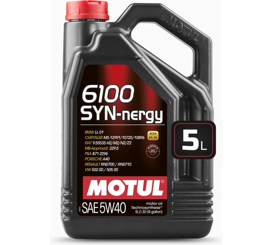 Изображение товара Моторное масло MOTUL 6100 SYN-NERGY 5W40, 5 л 111690