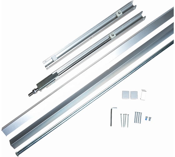 Изображение товара Скользящая тяга Doorlock для 2-х створчатой двери sr-2 серебристая, с синхронизацией закрывания (расст. между петлями 1450-2500 мм) 75527