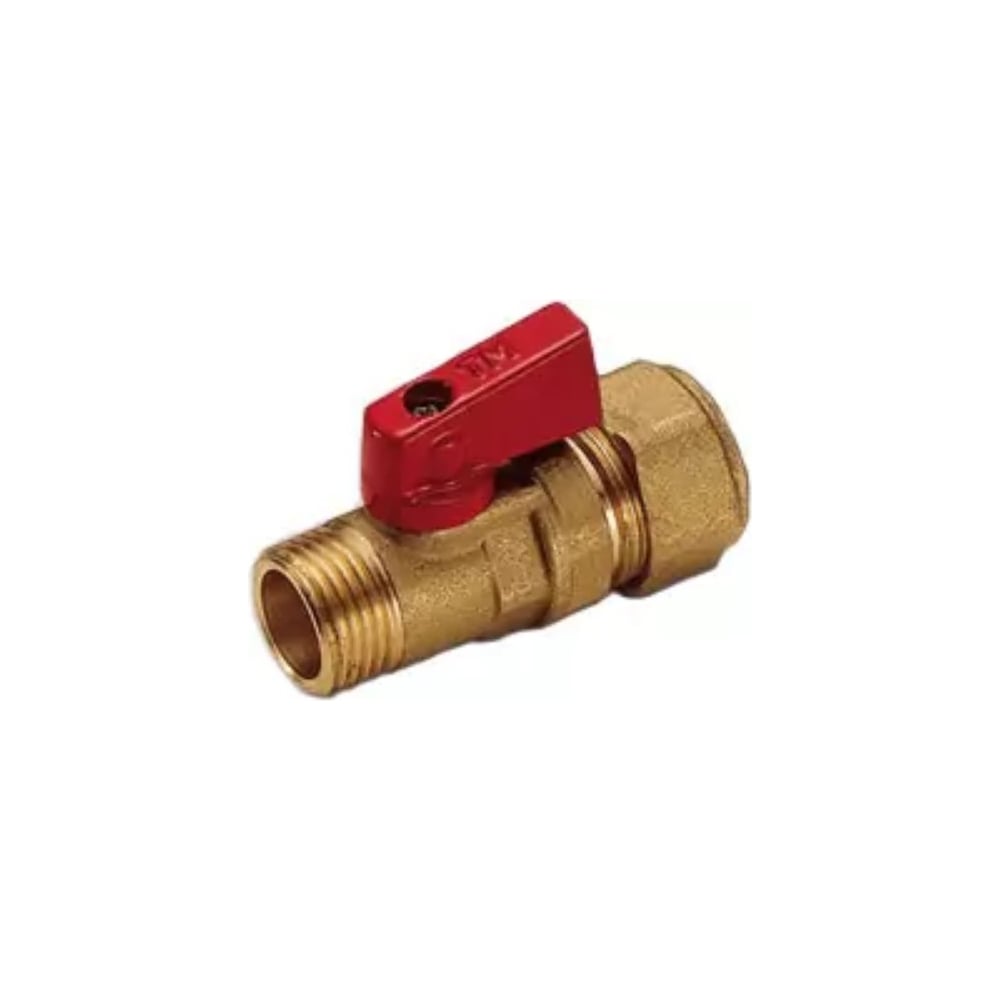Кран Tiemme 16 (2,0)x1/2" Н шаровой (мини) red 2940002/2947R162004