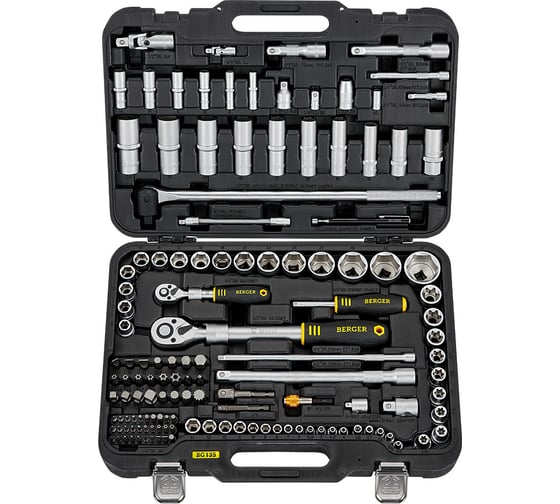 Изображение товара Универсальный набор инструментов 135 предметов Berger BG BG135-1214