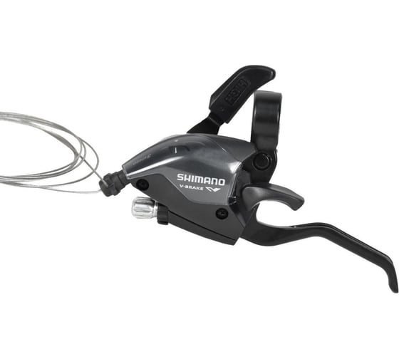 Изображение товара Шифтер/ручка тормоза Shimano ST-EF51-AL2A, левая, 3-пер, трос 1750мм, для V-brake, черная VZ236019