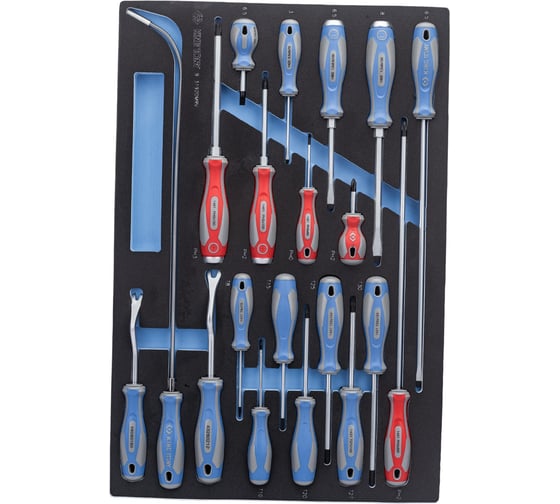 Изображение товара Набор отверток, съемник клипс и гибкий магнит KING TONY ложемент, 20 предметов 9-31920MRV