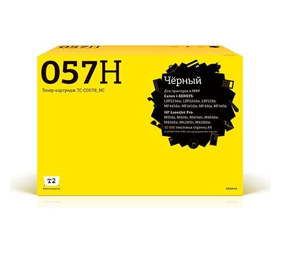 Изображение товара Лазерный картридж T2 (CF259X, Cartridge 057H, 3010C002) для Canon i-SENSYS LBP223, 226, 228, MF443, 445, 446, HP Pro M304, 404, 428 (10 000 стр.) черный, БЕЗ ЧИПА TC-C057H_NC