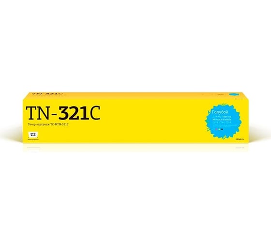 Изображение товара Тонер-картридж T2 (TN-321C/A33K250) для Konica-Minolta BizHub C224, C284, C364 (25000 стр.) голубой, с чипом TC-MTN-321C