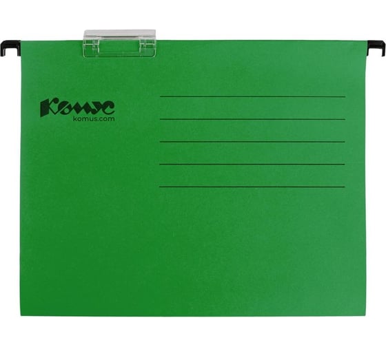Изображение товара Подвесная папка регистратура Комус зеленая, foolscap, 25 шт 162438