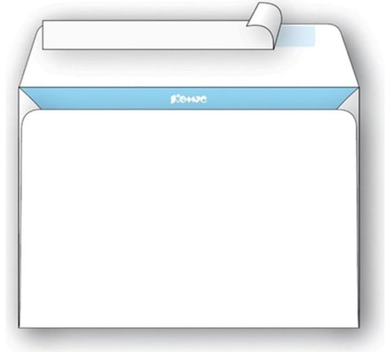 Изображение товара Конверт Комус белый С4 стрип 229x324 мм, 90 г, 50 штук, 5 упаковок 163080