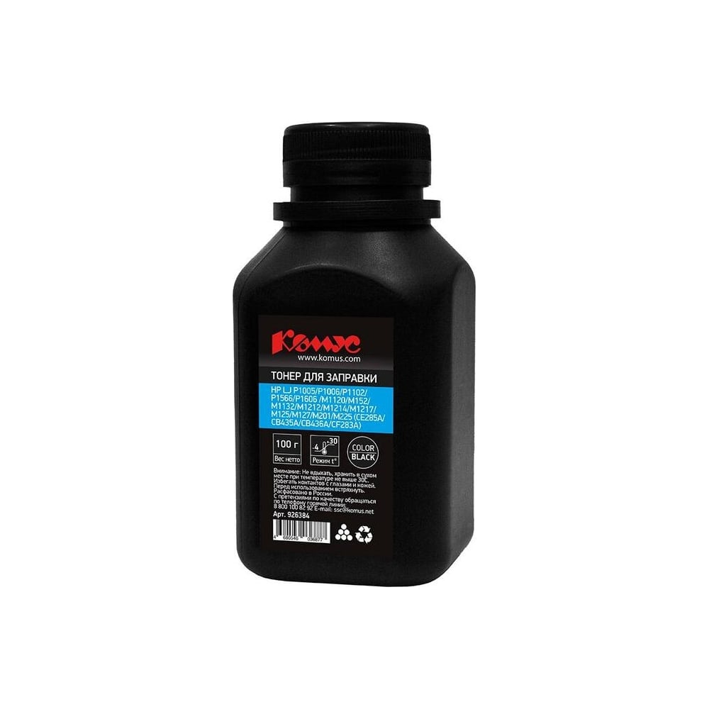 Изображение товара Тонер Комус чёрный для HP CE285A/CB435A/CB436A/CF283A 100 г 926384