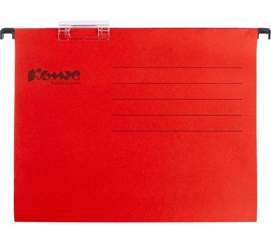 Изображение товара Подвесная папка регистратура Комус красная, foolscap, 25 шт 162437