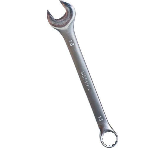 Изображение товара Ключ комбинированный Эврика 15мм Chrome vanadium на держателе сатинированный ER-31015 777173