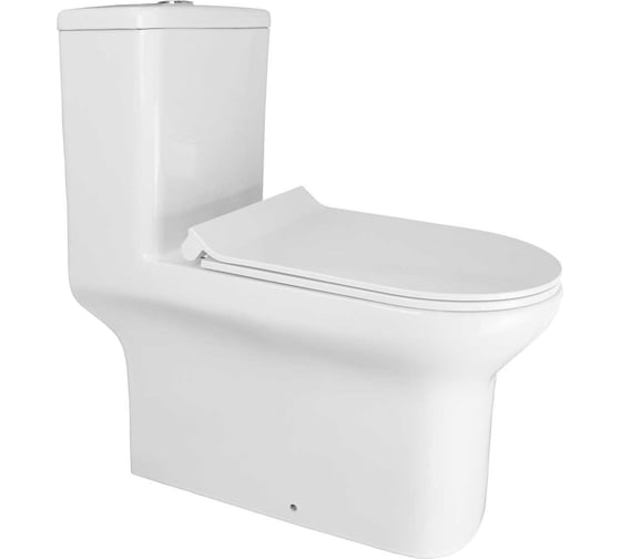 Изображение товара Напольный унитаз Creo Ceramique ONE ON0103 безободковый, моноблок, в комплекте с сиденьем микролифт 00086788