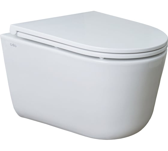 Изображение товара Подвесной унитаз Creo Ceramique LYon 2.0 с системой смыва Tornado, в комплекте с быстросъемным сиденьем микролифт 00084853