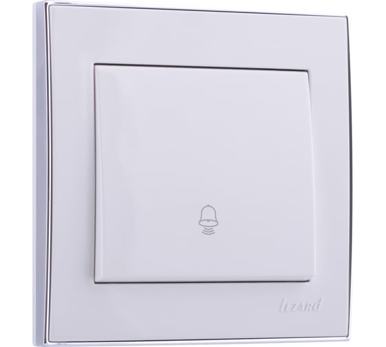 Изображение товара Кнопка звонка LEZARD RAIN белый с бок. вст. хром 703-0225-103