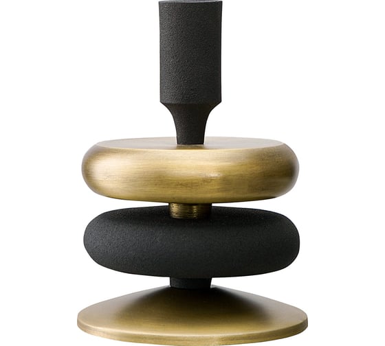 Изображение товара Подсвечник Bergenson Bjorn Stone, 17 см, черный/античная латунь BB0000193