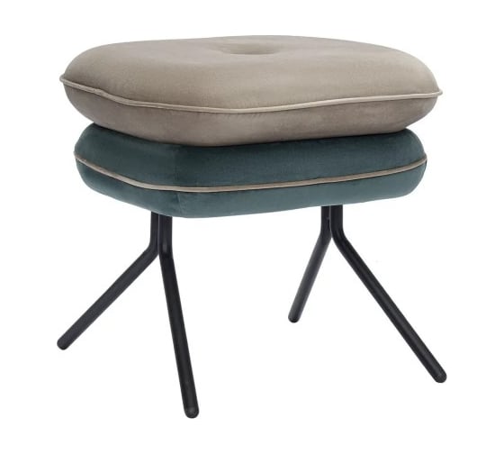 Изображение товара Пуф Bergenson Bjorn Pea, велюр, бежевый/сине-зеленый BB0000151
