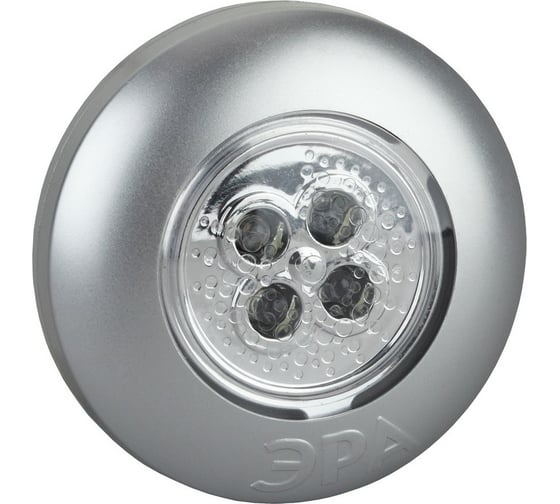 Изображение товара Фонарь-пушлайт ЭРА SB-503 Аврора 4xLED, 3xAAA, серебристый, 1шт в коробке Б0029183